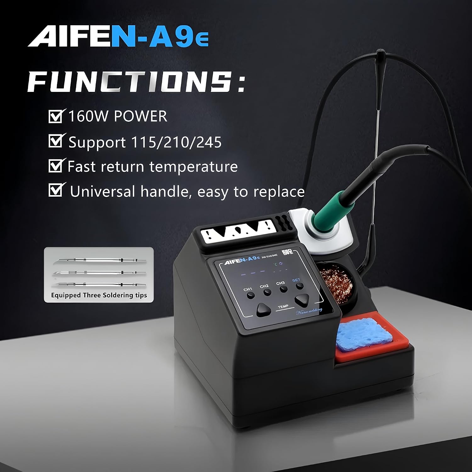 AIFEN A9E Soldering Station (160 W, JBC-compatible) 2