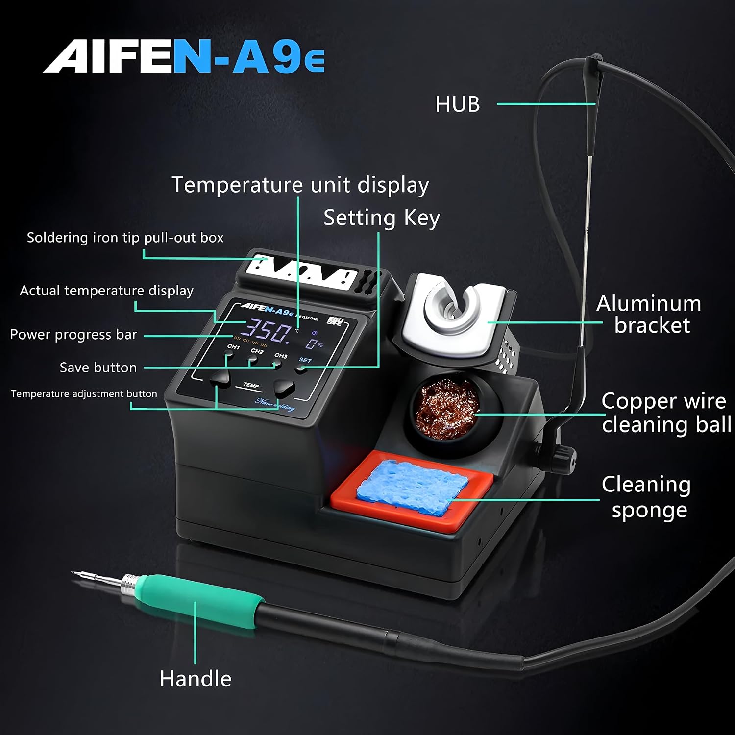 AIFEN A9E Soldering Station (160 W, JBC-compatible) 6