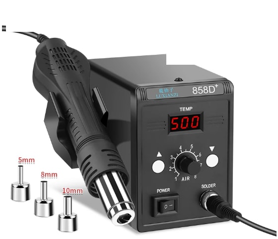 Luxianzi 858D+ Hot-Air Rework Station (700 W, 100–500 °C) 3